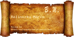 Belinszky Mária névjegykártya