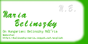 maria belinszky business card